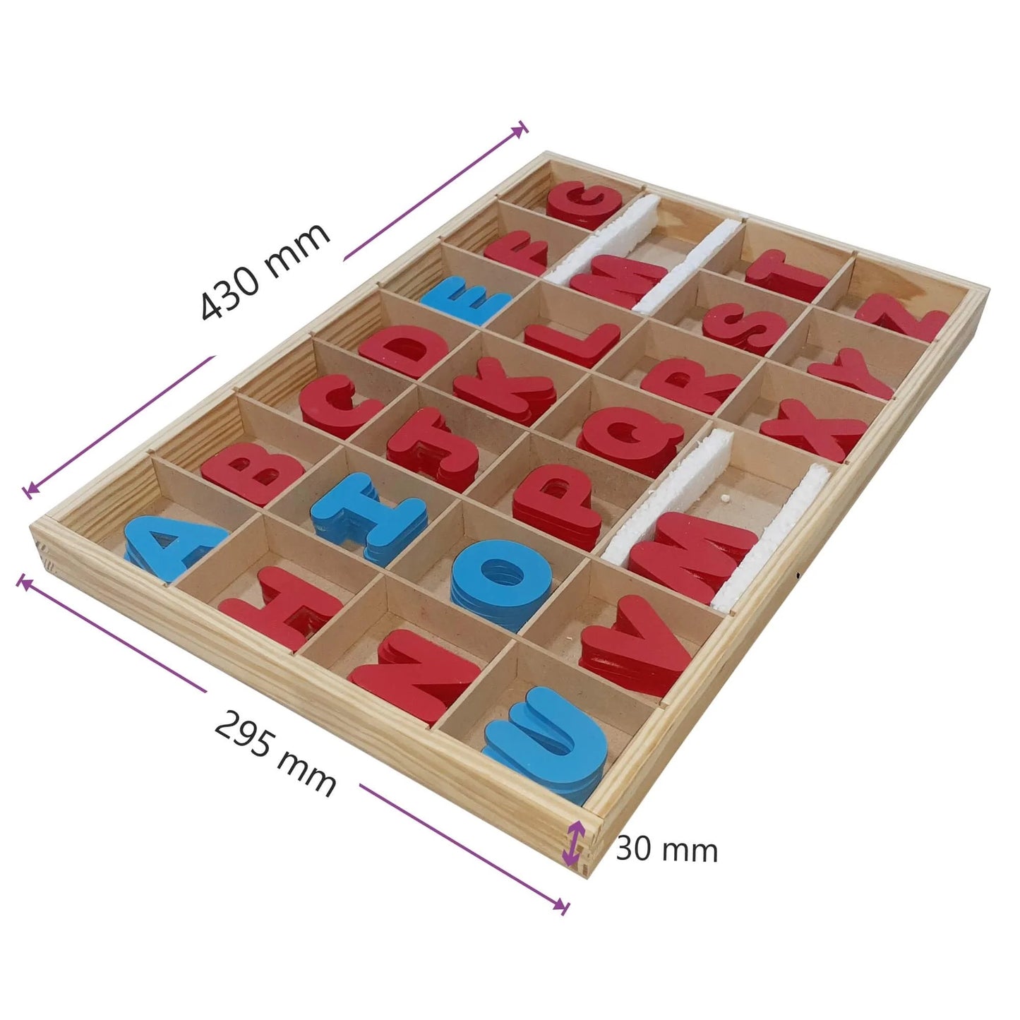 Wooden Alphabet Learning Tray - ABC Letter Sorting Educational Toy