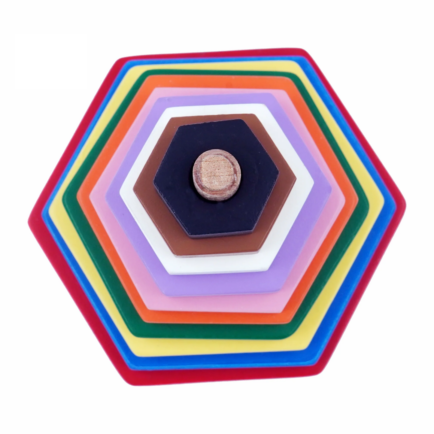 Hexagon Stacking Tower - 10 Piece Wooden Puzzle