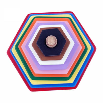 Hexagon Stacking Tower - 10 Piece Wooden Puzzle