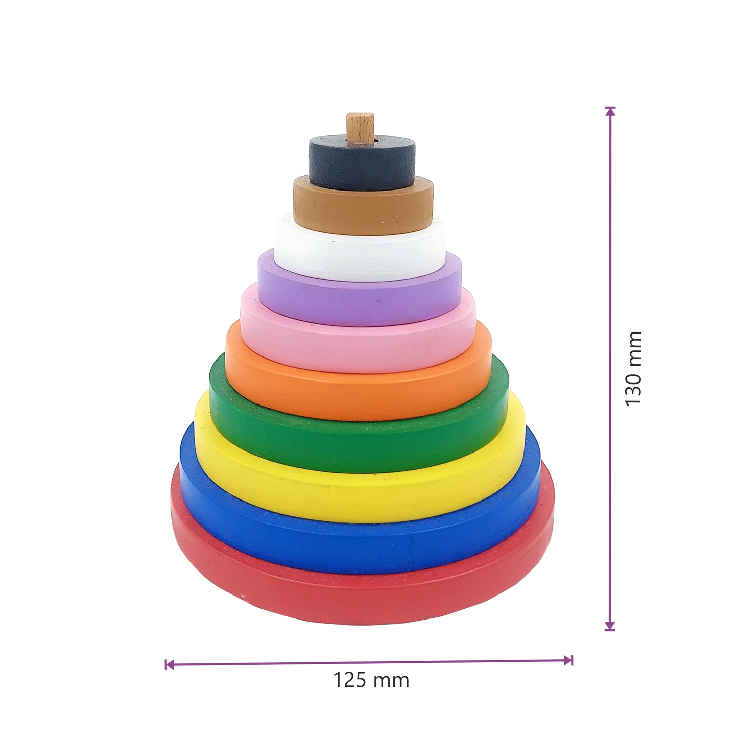 Rainbow Ring Stacking Tower - Classic Wooden Toy