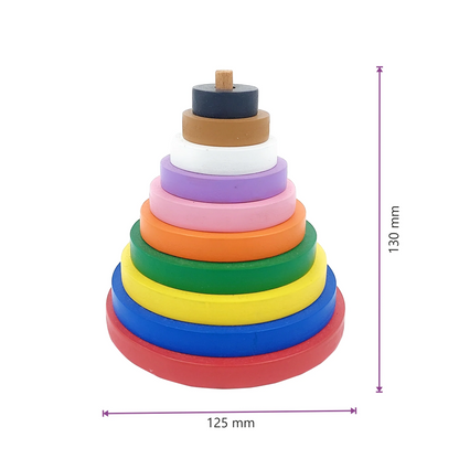 Rainbow Ring Stacking Tower - Classic Wooden Toy