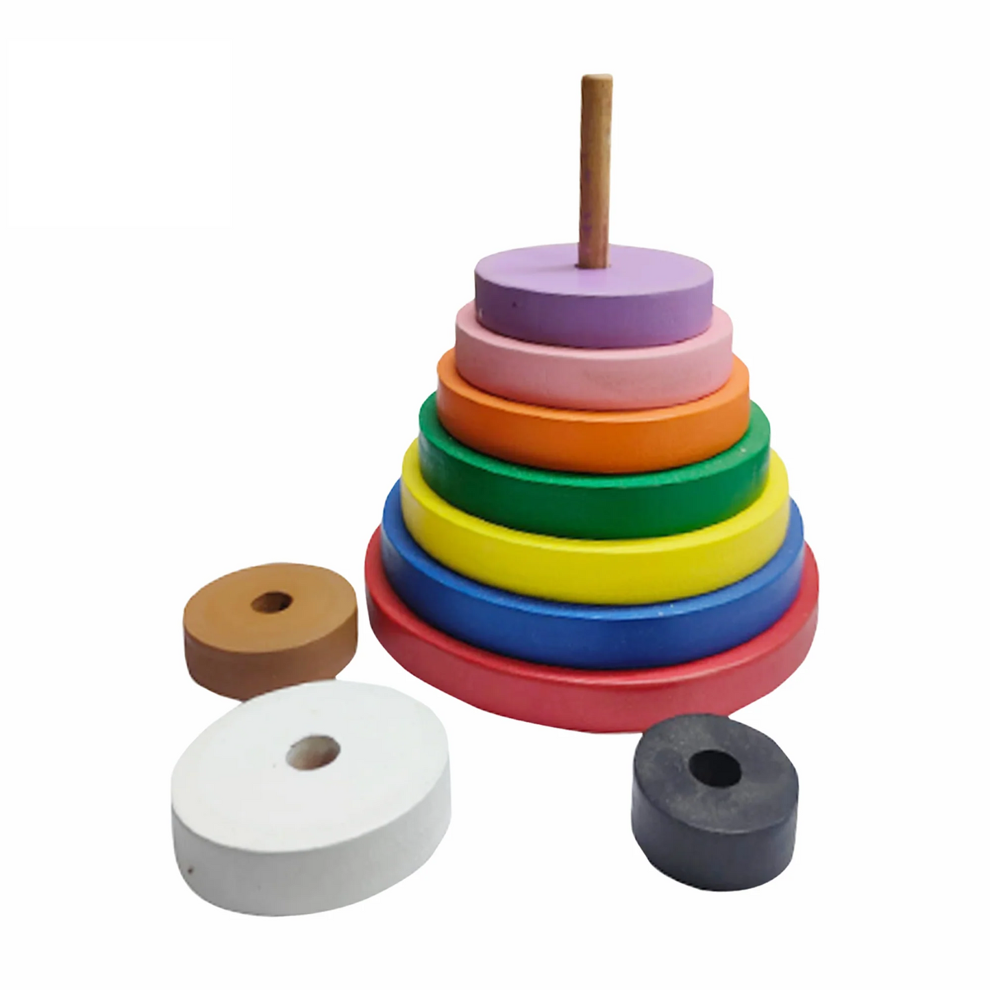 Rainbow Ring Stacking Tower - Classic Wooden Toy