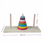 Tower of Hanoi Wooden Puzzle - 3 Peg Brain Teaser Game for Kids & Adults