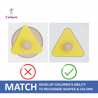 Wooden 3-Shape Matching Puzzle - Circle, Square, Triangle