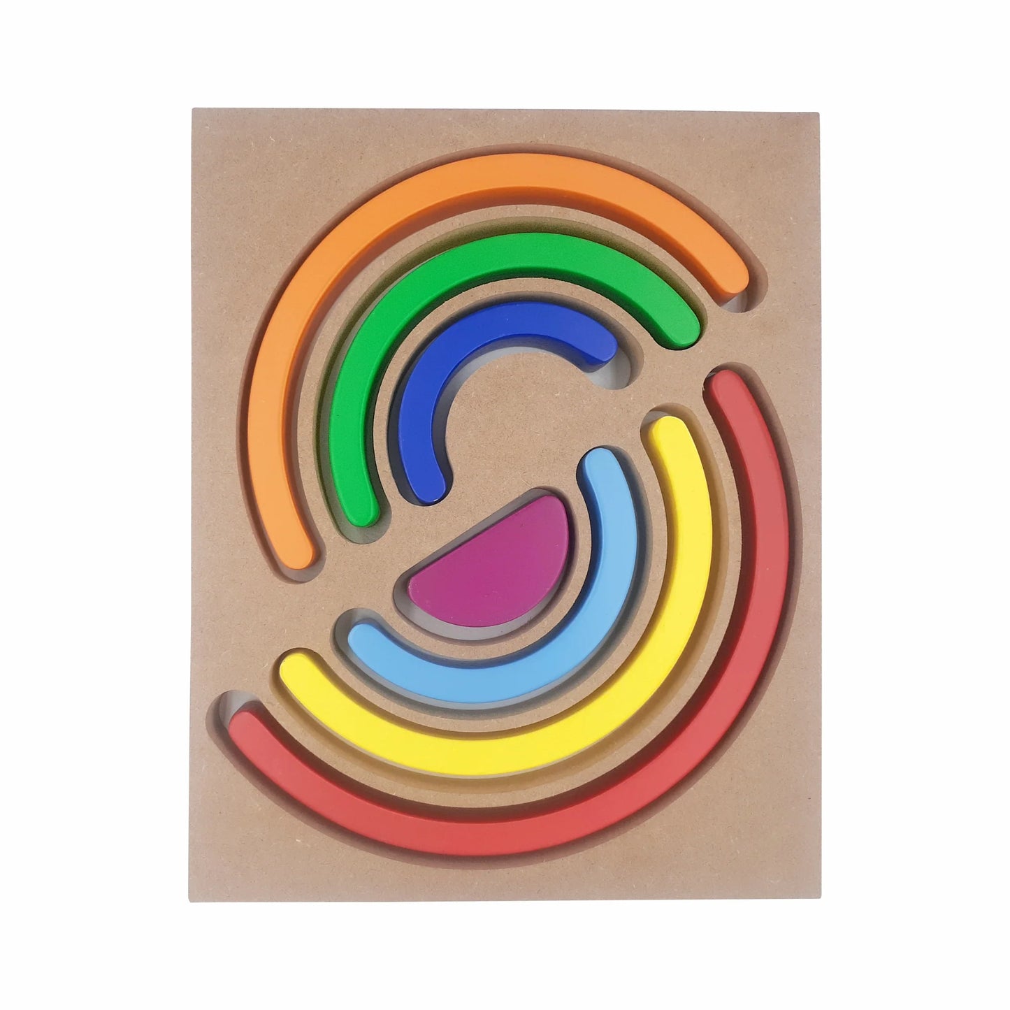 Rainbow Spiral Puzzle - Wooden Montessori Learning Toy