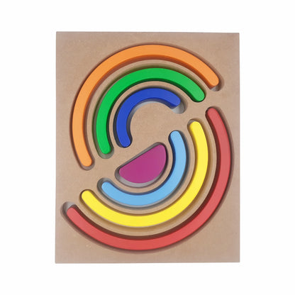 Rainbow Spiral Puzzle - Wooden Montessori Learning Toy