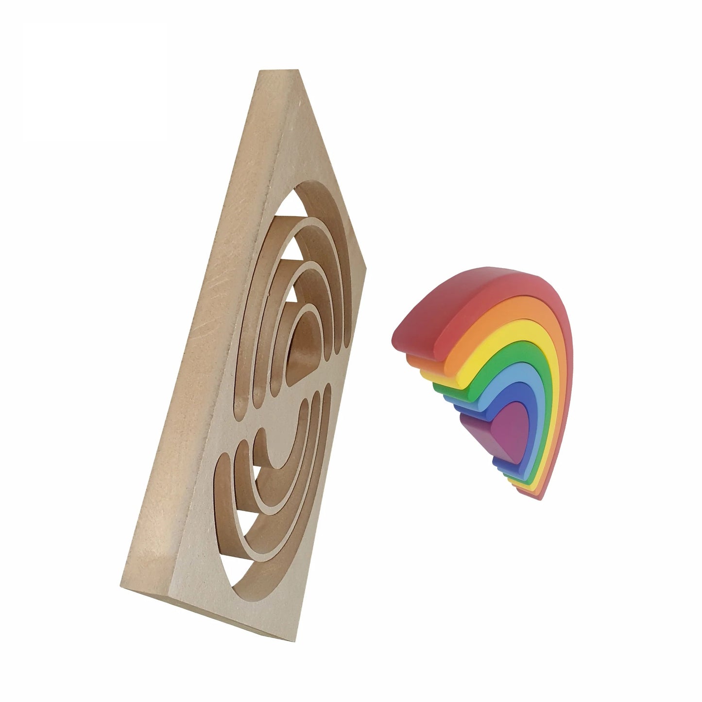Rainbow Spiral Puzzle - Wooden Montessori Learning Toy