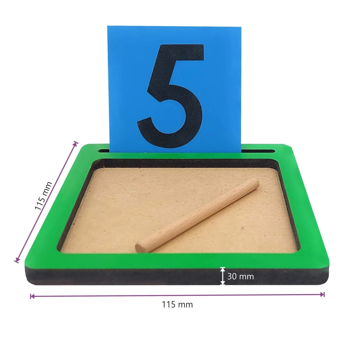 MDF Sand Writing Tray with Number Cards