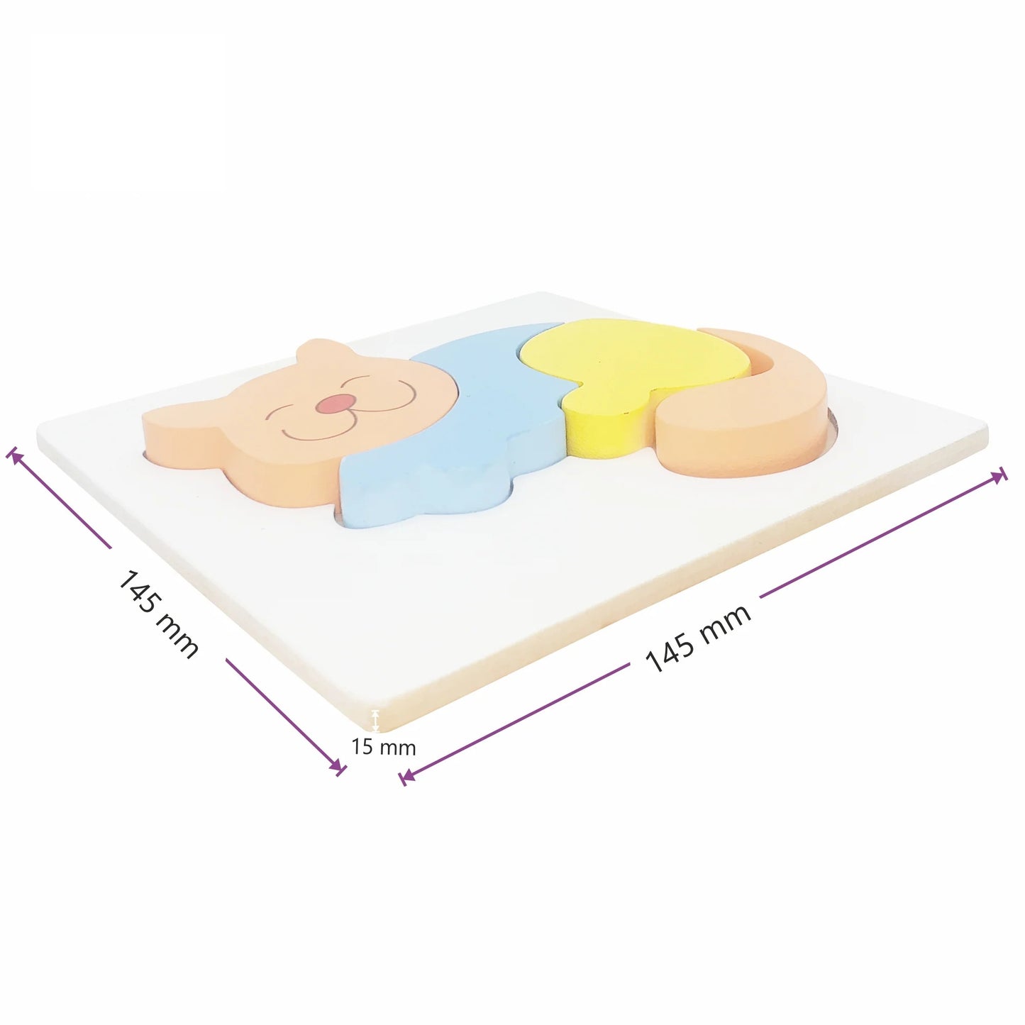 Wooden Cat Raised Puzzle - Mini 4-Piece Animal Puzzle