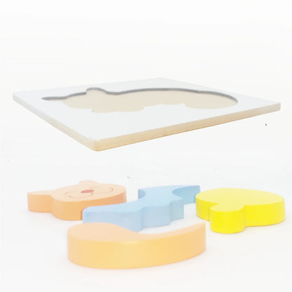 Wooden Cat Raised Puzzle - Mini 4-Piece Animal Puzzle