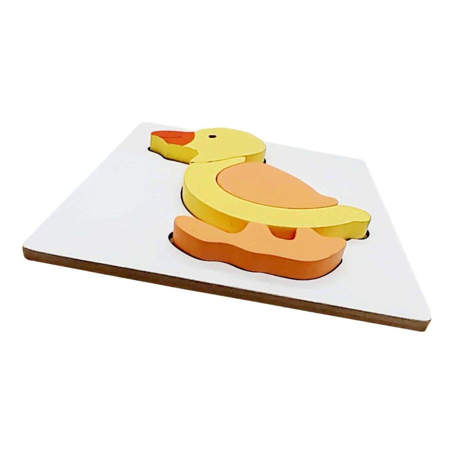Wooden Duck Raised Puzzle - Mini 4-Piece Animal Puzzle