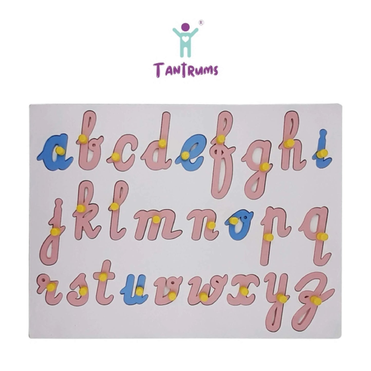 Wooden Cursive Lowercase Alphabet Puzzle a-z