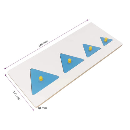 Triangle Size Sequencing Puzzle - Wooden Montessori Learning Board