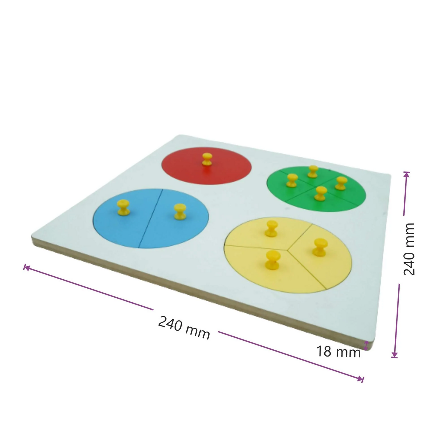 MDF Fractions Learning Puzzle - Circle Fractions Board
