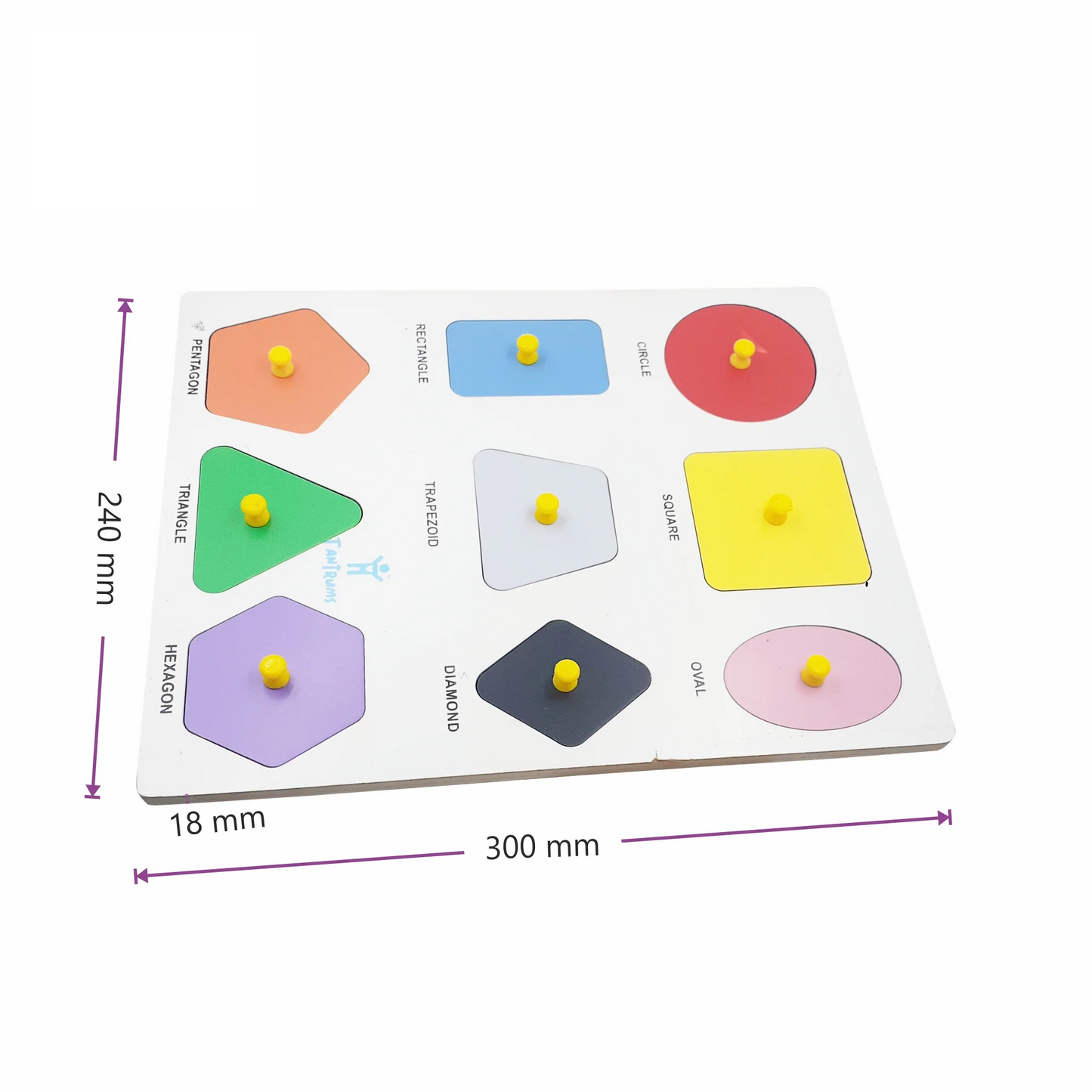 MDF Shapes Learning Puzzle - 9 Geometric Shapes