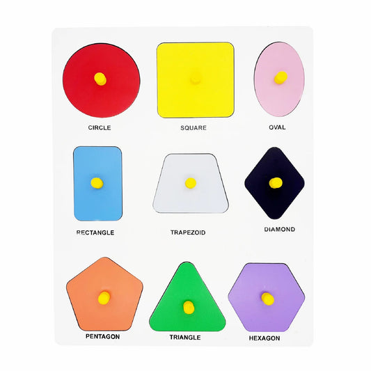 MDF Shapes Learning Puzzle - 9 Geometric Shapes