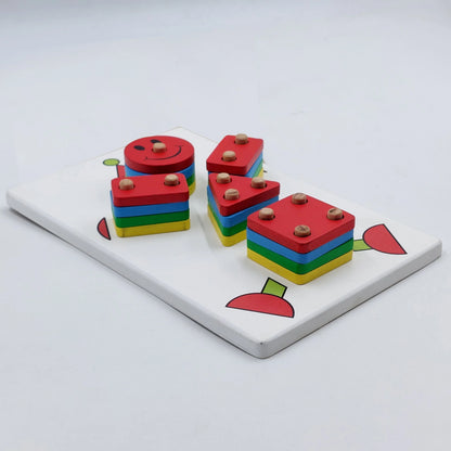 Wooden Geometric Shape Sorting & Stacking Toy