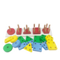 Wooden Geometric Shape Stacking Puzzle - 5 Shapes Sorting Toy