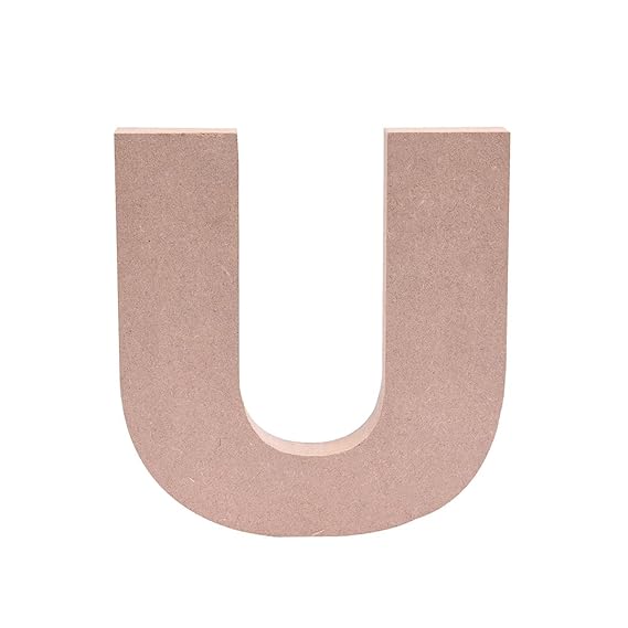 5-Inch Wooden Capital Letter U - MDF Cutout