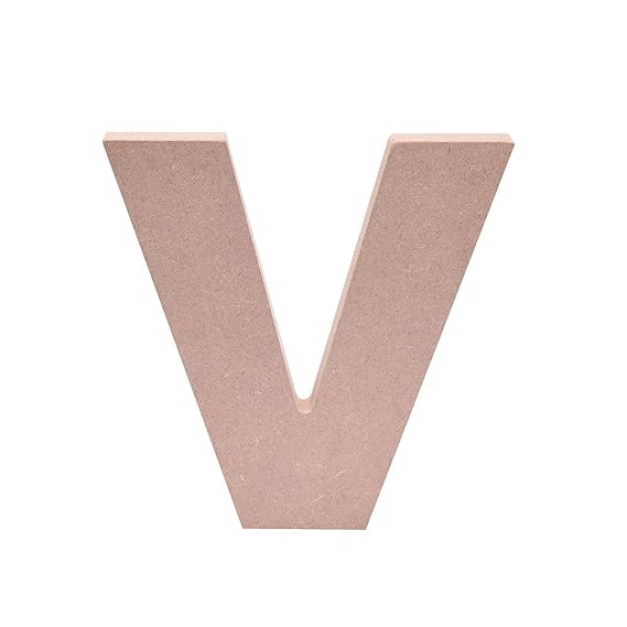 5-Inch Wooden Capital Letter V - MDF Cutout