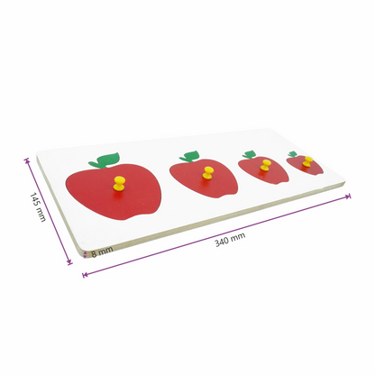 Wooden Apple Seriation Puzzle - Size Sequencing Toy