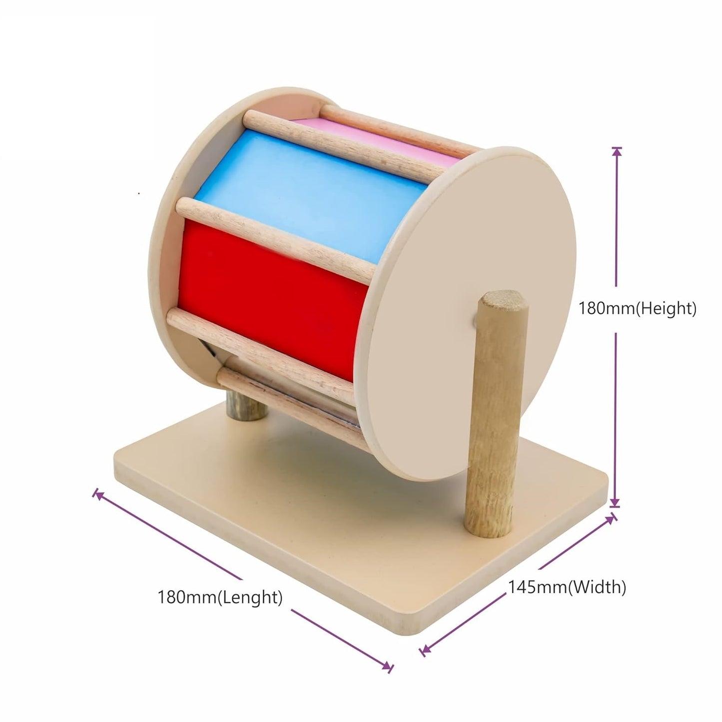 Wooden Color Wheel Roller - Montessori Sensory Toy