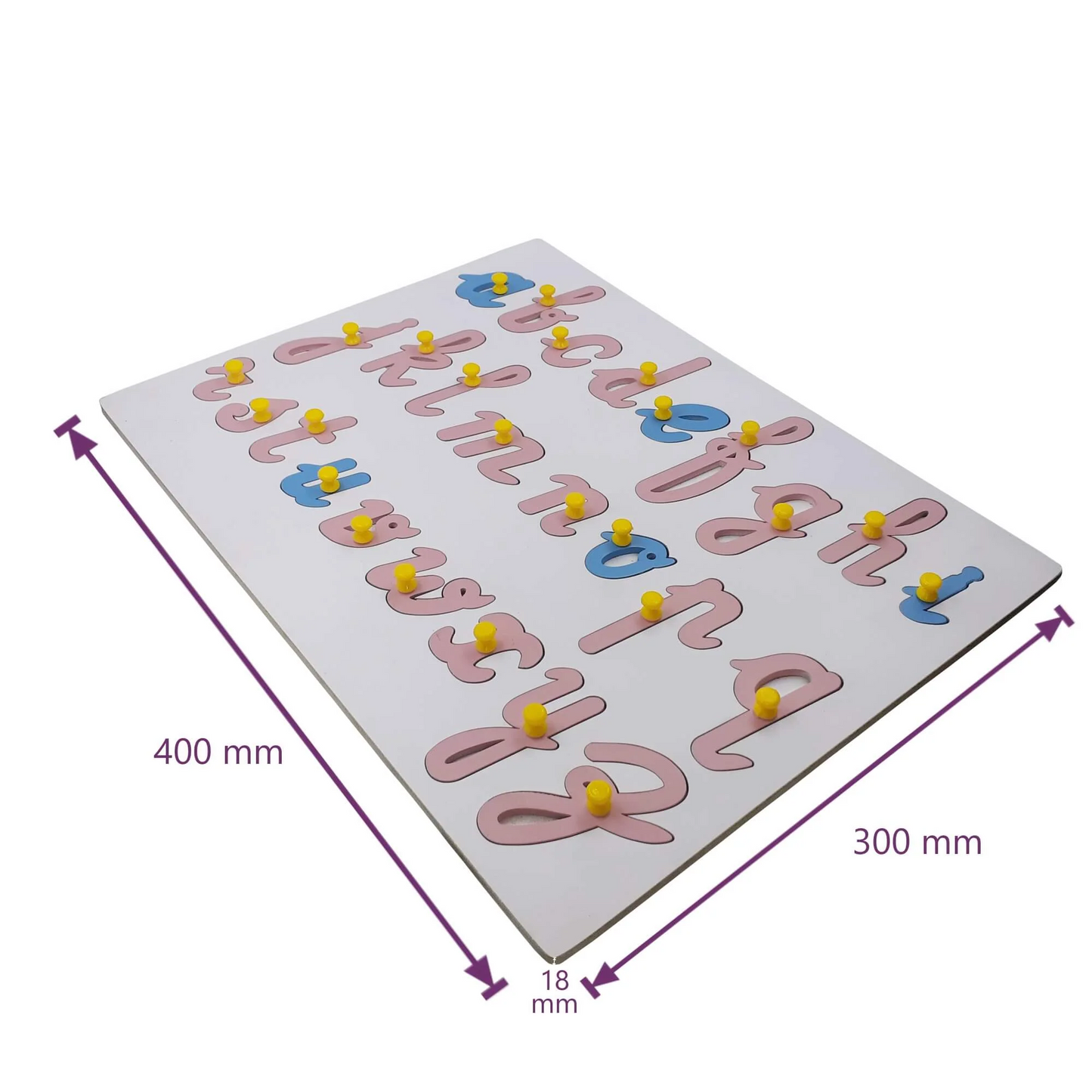 Wooden Cursive Lowercase Alphabet Puzzle a-z