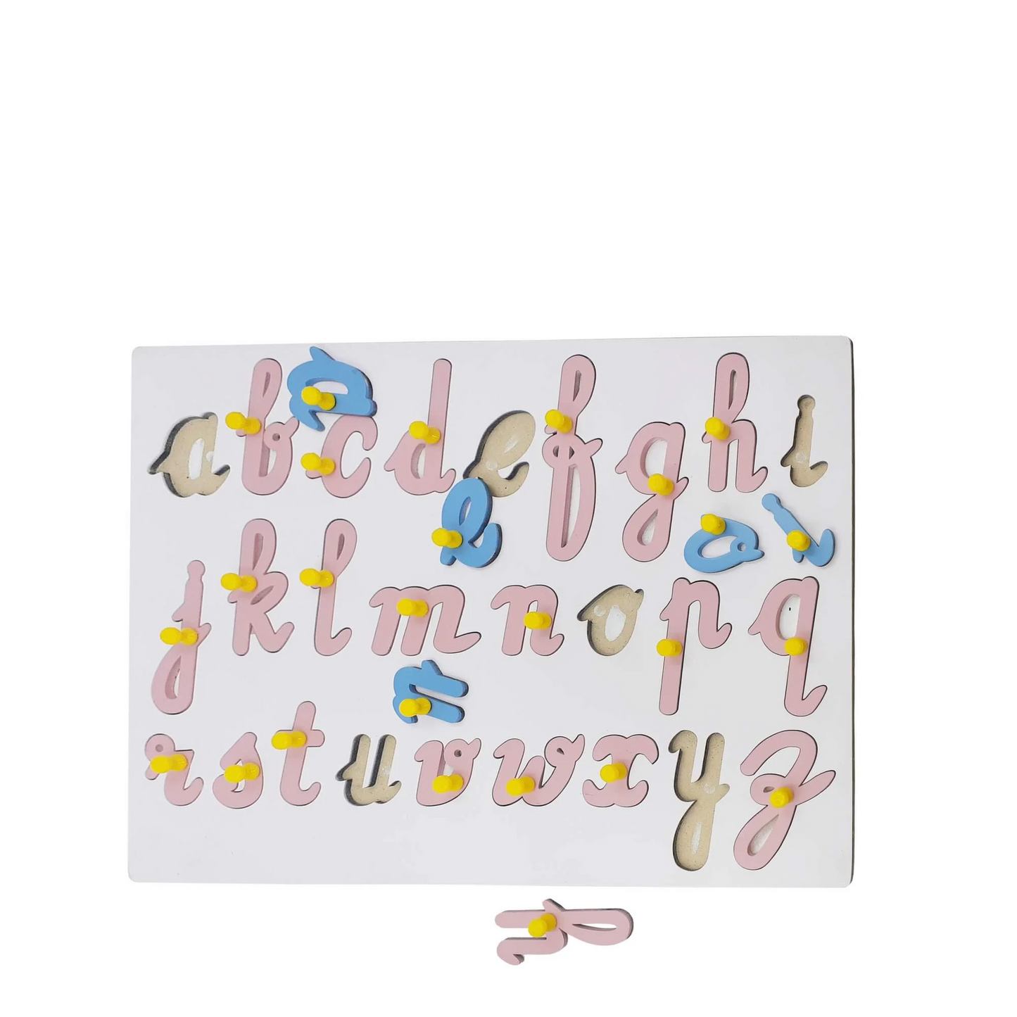Wooden Cursive Lowercase Alphabet Puzzle a-z