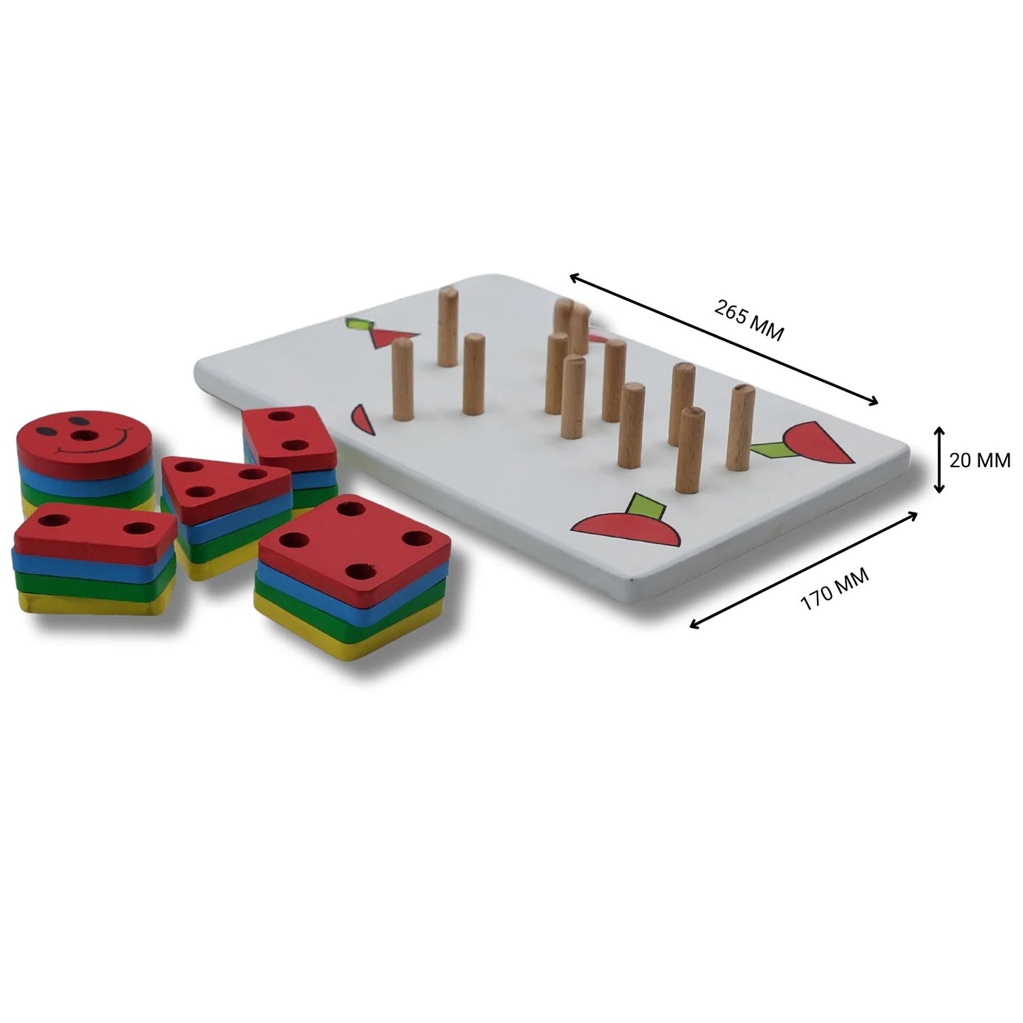 Wooden Geometric Shape Sorting & Stacking Toy