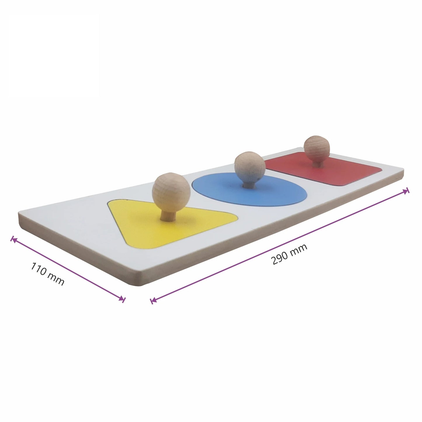 Wooden 3-Shape Matching Puzzle - Circle, Square, Triangle