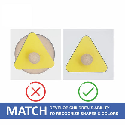 Wooden 3-Shape Matching Puzzle - Circle, Square, Triangle