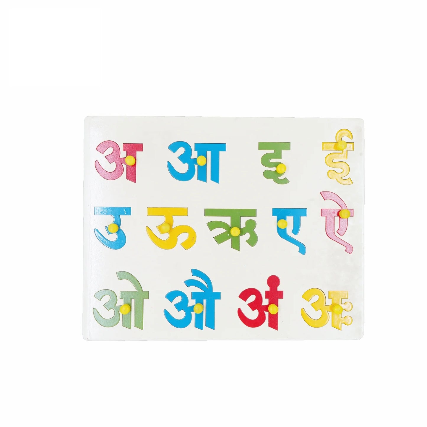 Wooden Hindi Vowels (Swar) Puzzle with Pegs