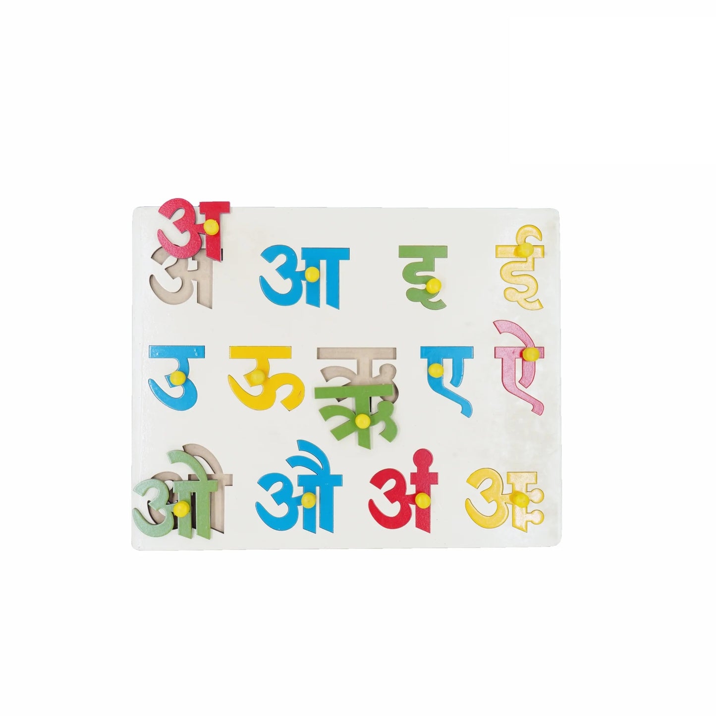 Wooden Hindi Vowels (Swar) Puzzle with Pegs