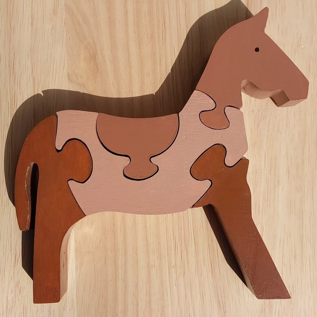 Wooden Horse Puzzle - Educational Animal Toy