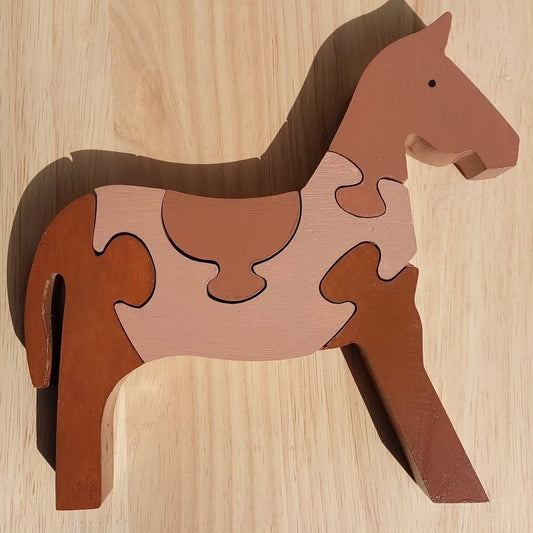 Wooden Horse Puzzle - Educational Animal Toy