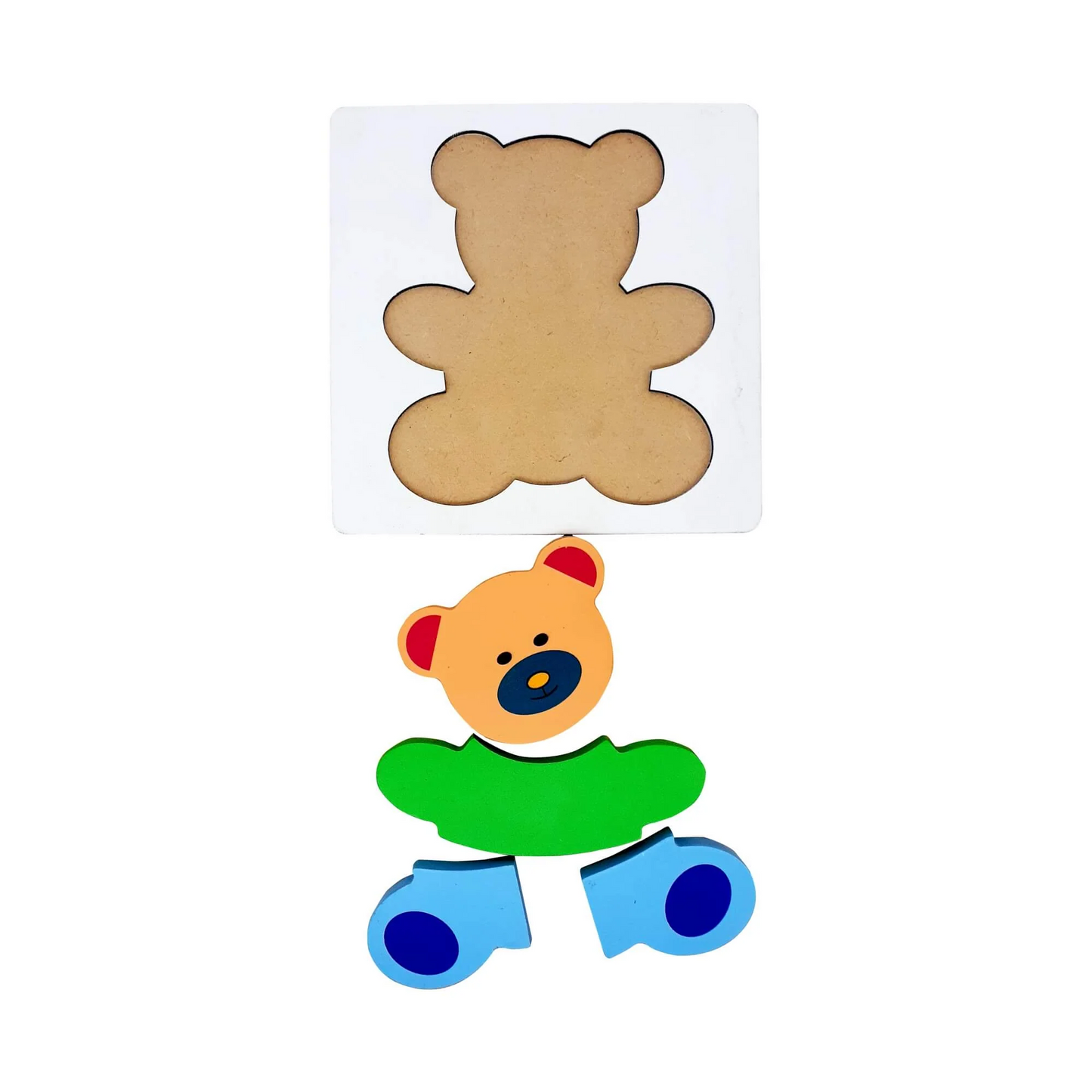 Wooden Teddy Bear Raised Puzzle - Mini Puzzle