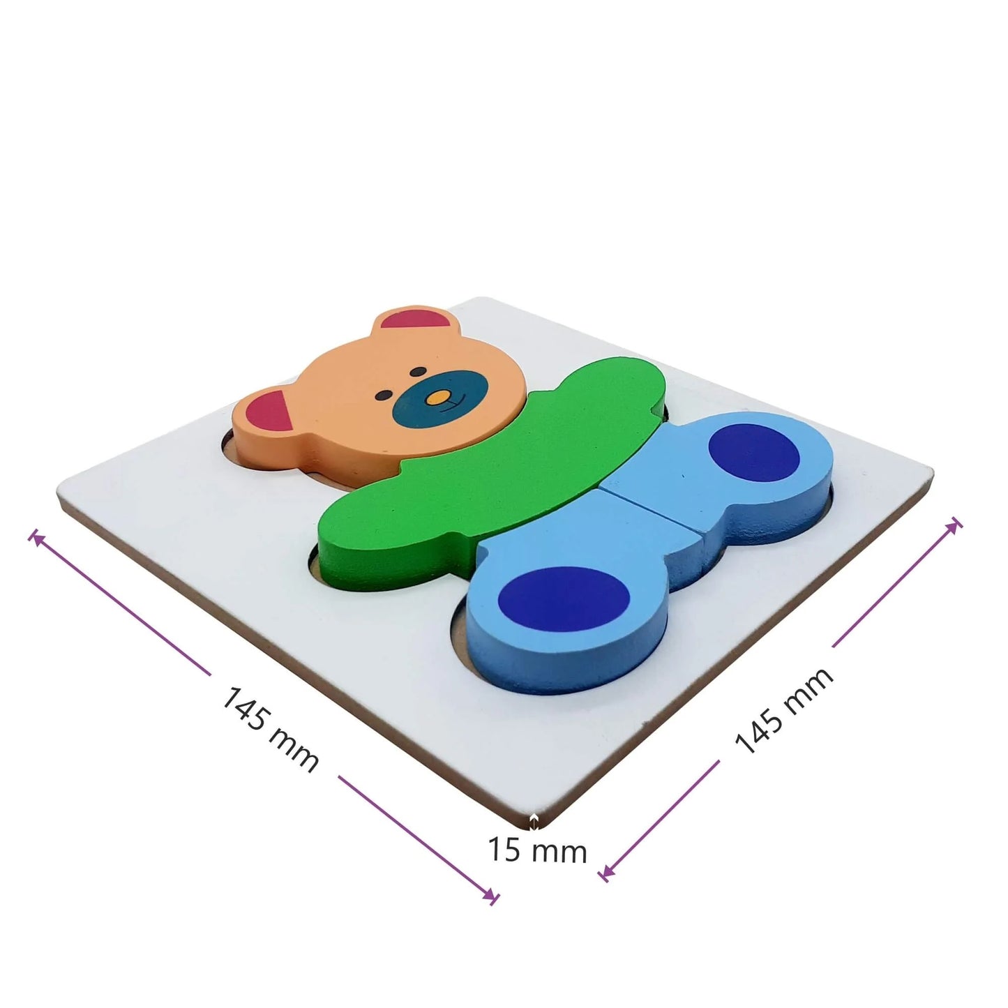 Wooden Teddy Bear Raised Puzzle - Mini Puzzle