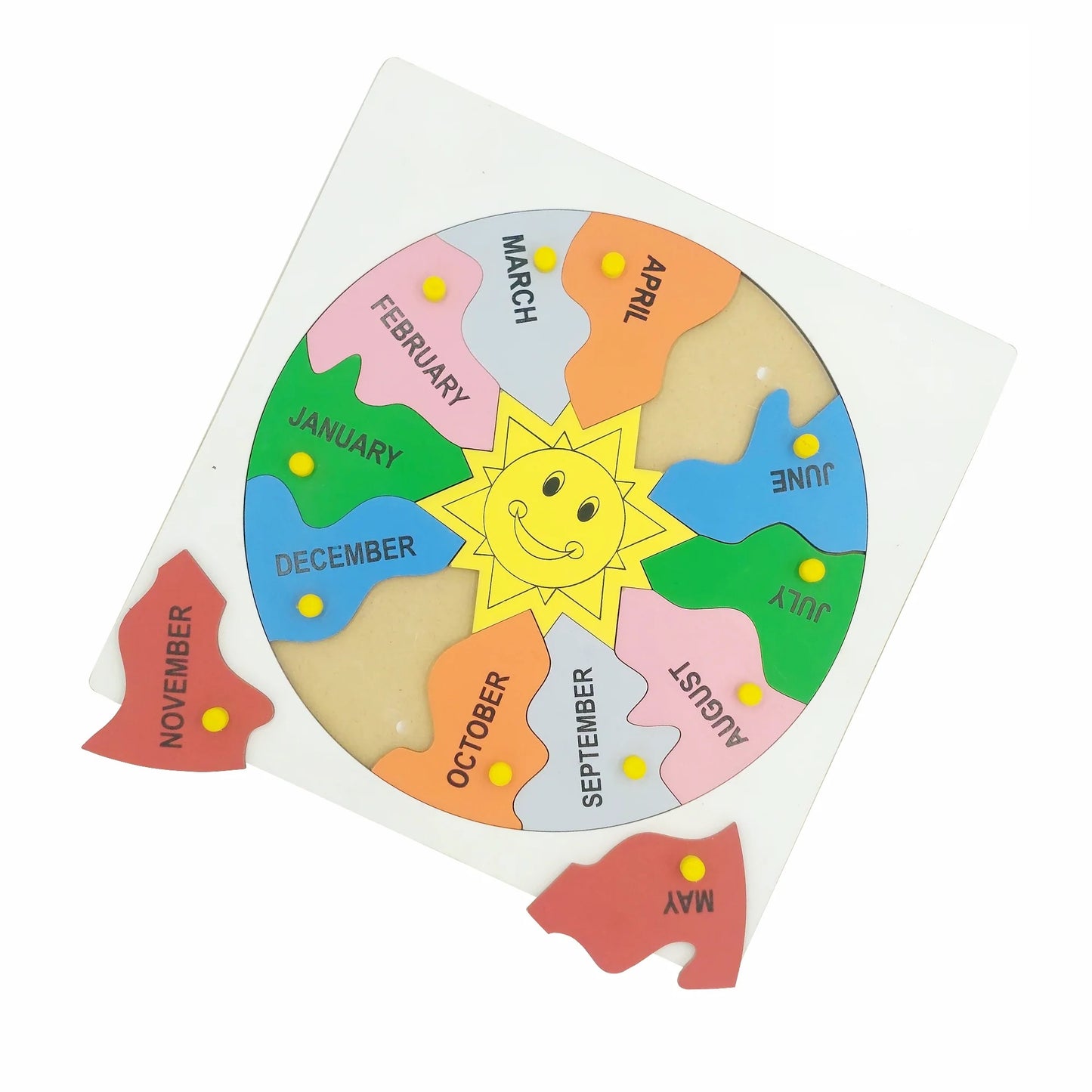 Wooden Months Puzzle - Learn Calendar & Seasons Educational Toy