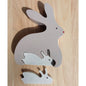 Wooden Rabbit Puzzle - Mother and Baby Educational Toy