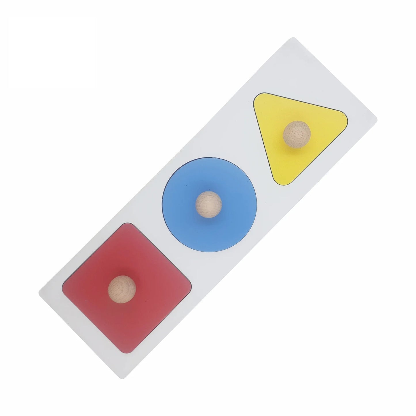 Wooden 3-Shape Matching Puzzle - Circle, Square, Triangle