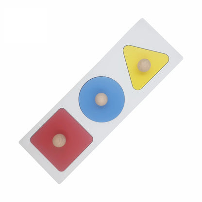 Wooden 3-Shape Matching Puzzle - Circle, Square, Triangle