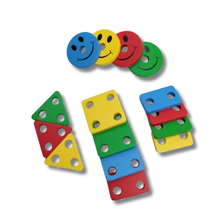 Wooden Geometric Shape Sorting & Stacking Toy