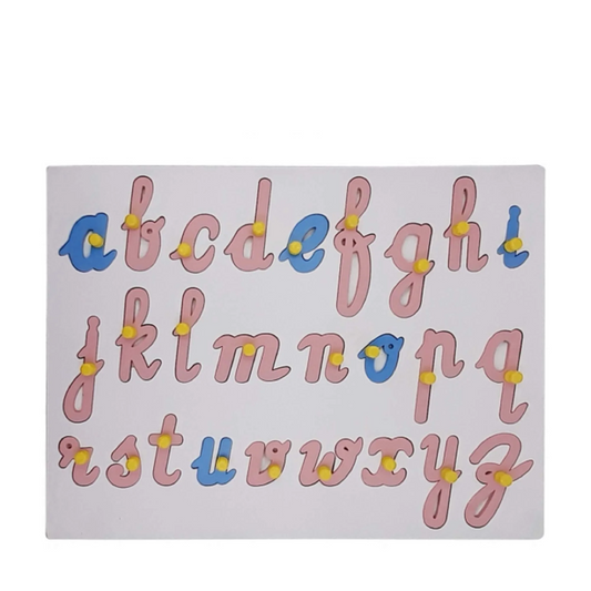 Wooden Cursive Lowercase Alphabet Puzzle a-z